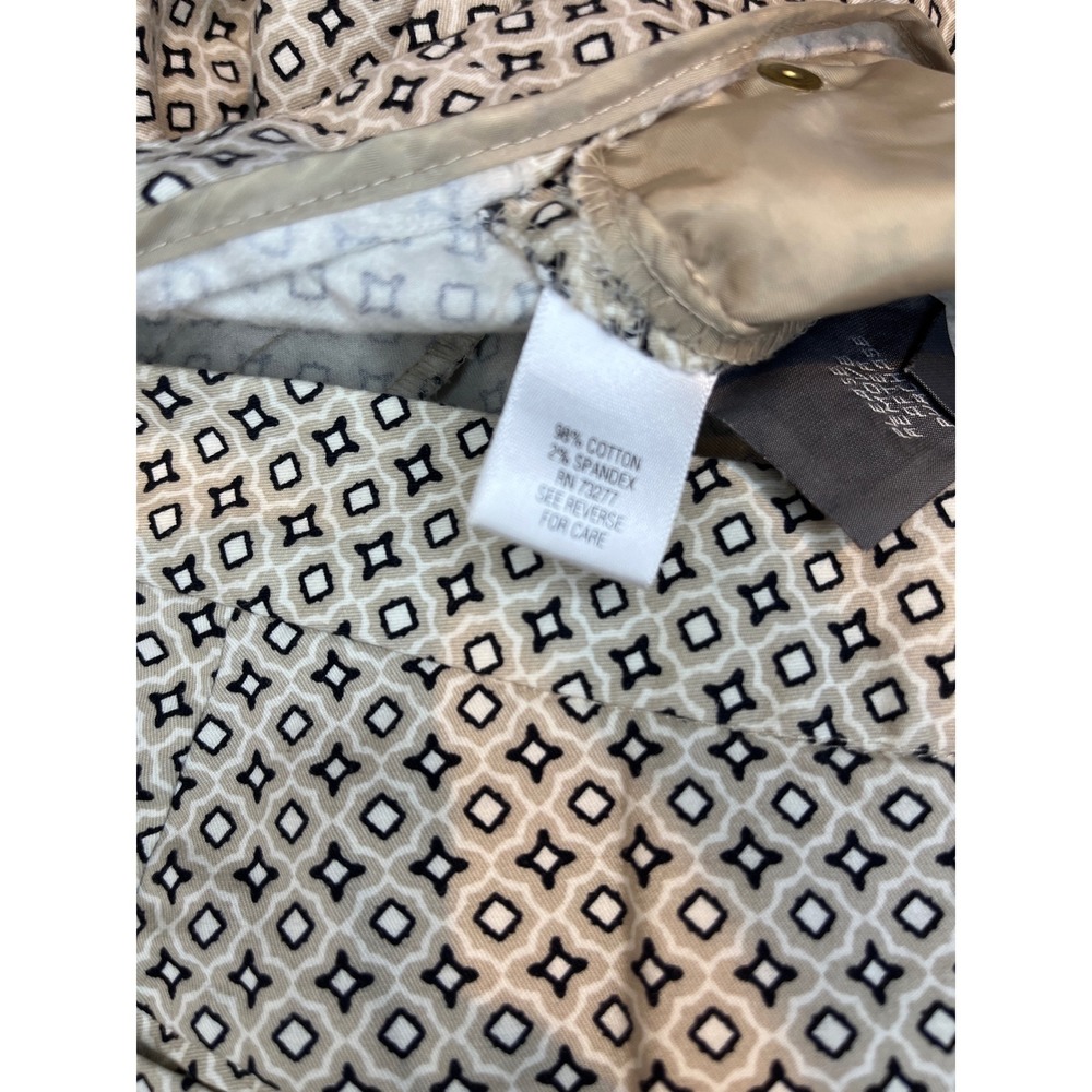 Dana Buchman Womens Tan Black Geometric Print Ankle Dress Pants Size 6 Slim‎ Leg - Picture 6 of 7